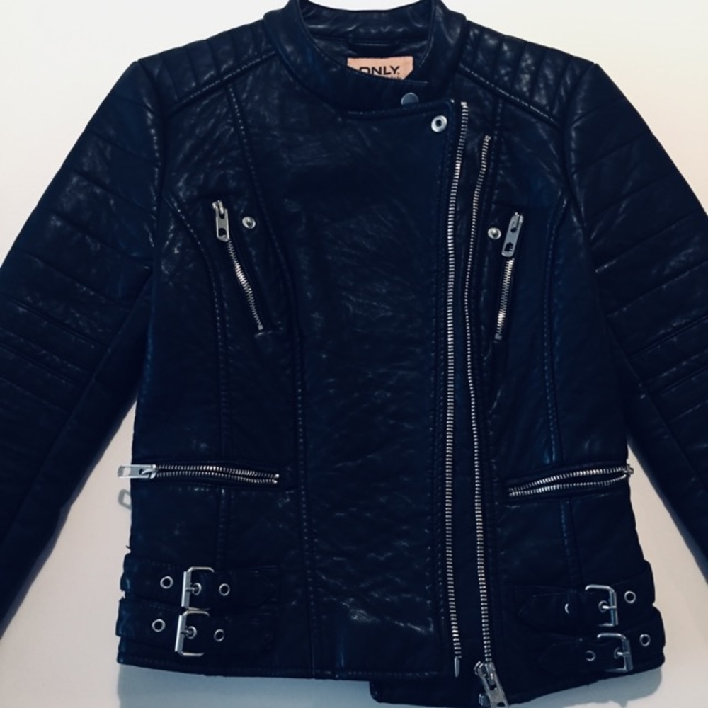 Vegan Leather Motto Jacket